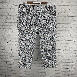 Talbots Floral Heritage Lightweight Capri Stretch Chino Pants Size 12P (31x21)